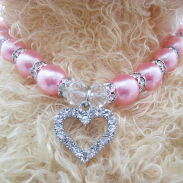 

pet fashion pet pearls necklac oller puppy dog cat accessories love diamond pets dogs cats jewelry pets supply1