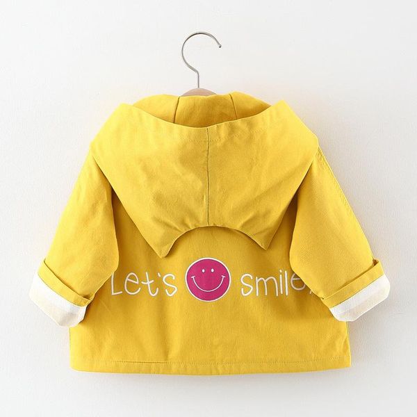 

2020 spring new arrival kids girls coats clothing baby girls fashion cartoon letters hooded trench outerwear 1-3 years, Blue;gray