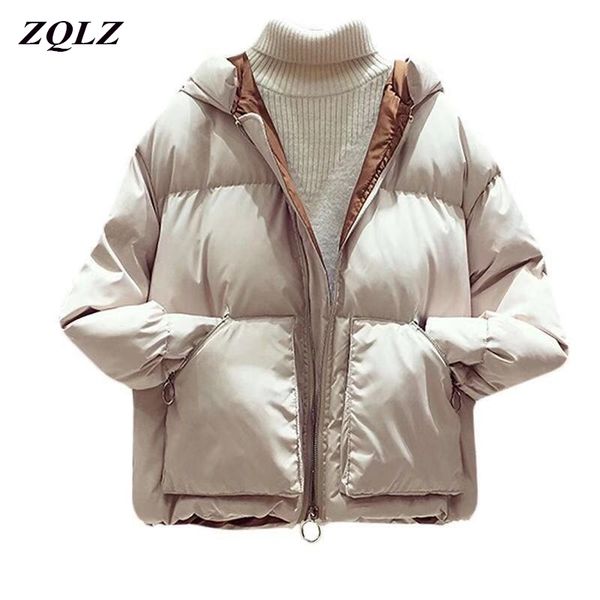 

zqlz coat women new hooded fashion black dames jassen winter casual cotton parka donna slim womens jackets 201110