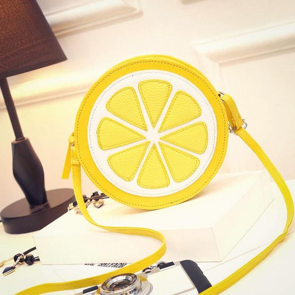 

2020 circular orange lemon women bag zipper messenger bags crossbody waterproof handbags brand designer purse lady shoulder bags