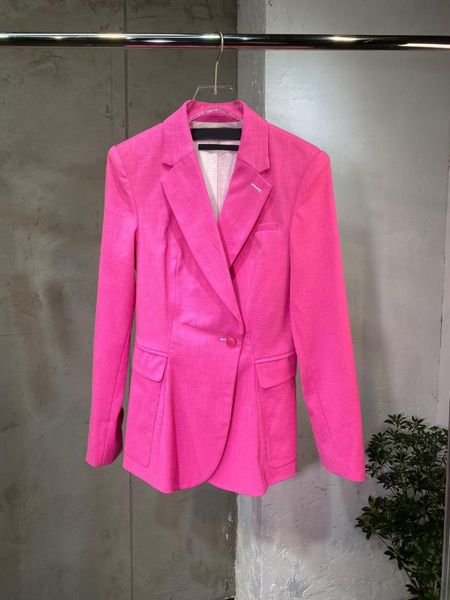 

4.23 high end tailored european women spring summer new single button double pocket decoration fashion blazer coat, White;black