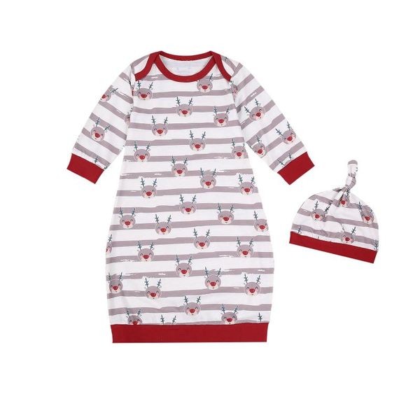 

toddler infant baby girl boy sleepwear robes set hat 2pcs spring autumn long sleeve round neck costume homewear clothing, Blue;red