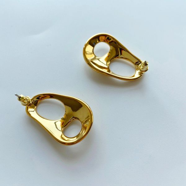 

2020/luxury designer factory direct european and american ins niche designer special-shaped geometric metal gold-plated cool simple earrings, Golden;silver