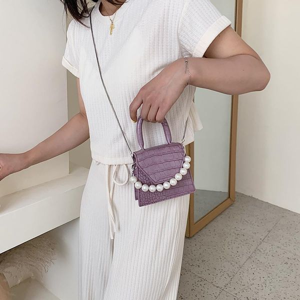 

2020 pearl ручки супер мини дизайн pu кожа сумка на ремень для женщин 2020 crossbody сумки для путешествий сумки stone pattern
