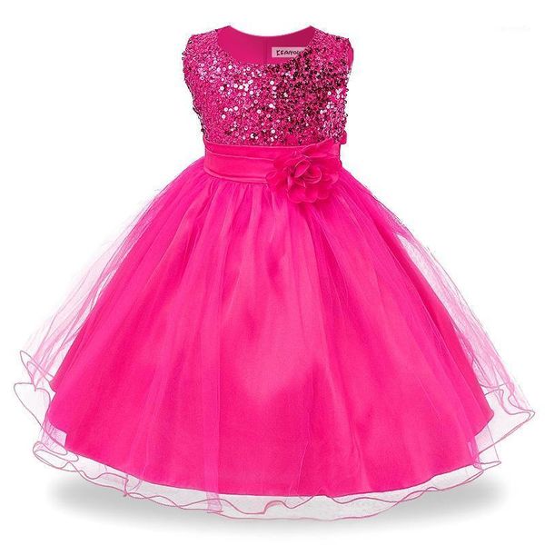 

2020 girls dresses for birthday baby girl 3-10 yrs christmas outfits children girls sequins princess party clothes kids clothes1, Red;yellow