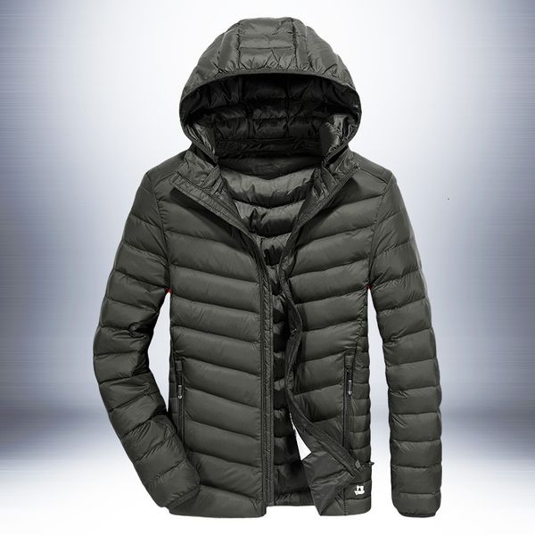 

autumn and winter new padded men's youth thin down short outdoor leisure hooded cotton jaet fashion, Black