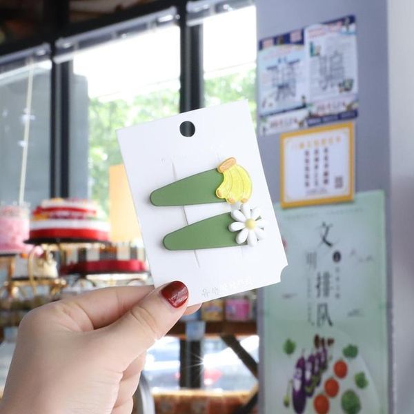 

2pcs girls cartoon fruit flower hair clips girls hair pins toddler hairpin barrettes candy color hair styling tool acc qylkdn, Black;brown