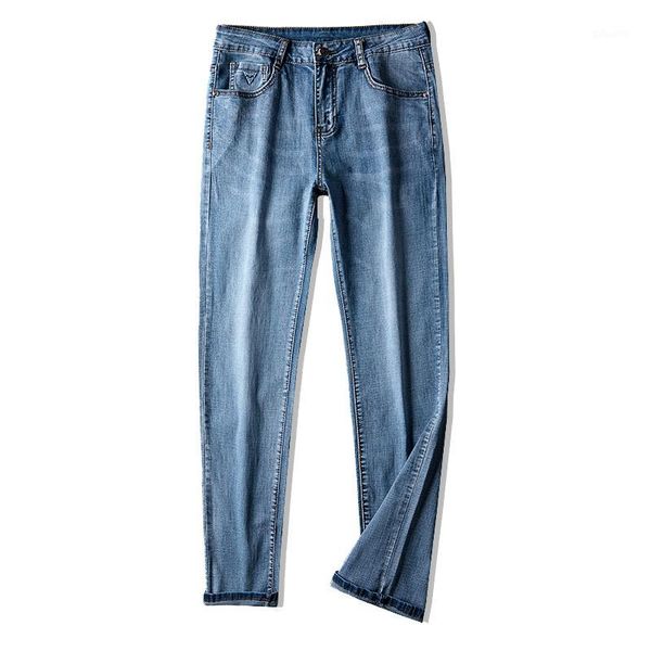 

brand retro mens jeans washed slim straight biker jeans classic casual denim pants male light blue jean trousers1