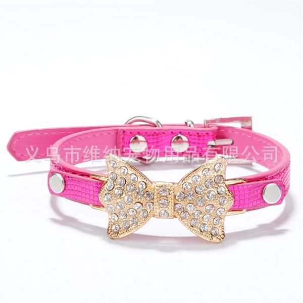 

luxury dog collars diamond bow decoration pet chain cat poodle collar leash serpentine varied sizes choice 6 5wn d2
