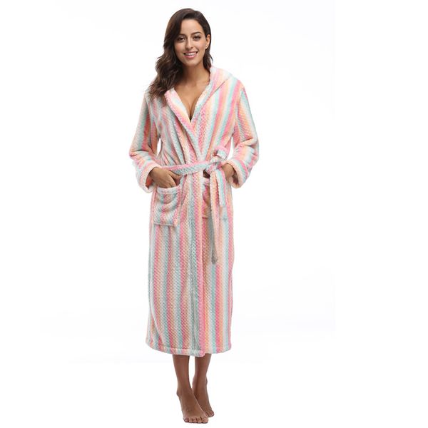 

оптово colorfulkoala фланель robe платье женщины халаты нашивки / dot женщины пижамы отдыха robe платье пижама длинные, Black;red