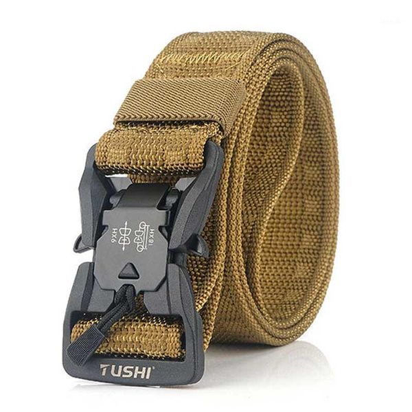 

waist support tactical molle belt army abs quick release buckle belts sport hunting climbing training soft nylon belt1, Black;gray