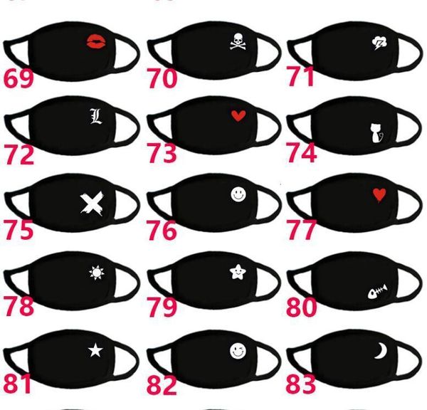 

anime protective face cartoon black fashion dust cotton mouth washable reusable masks