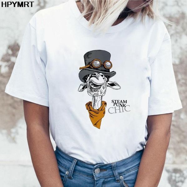 

women's t-shirt harajuku tshirt women kawaii hipster deer print graphic t shirts female 2020 summer tee harajuku clothing, White
