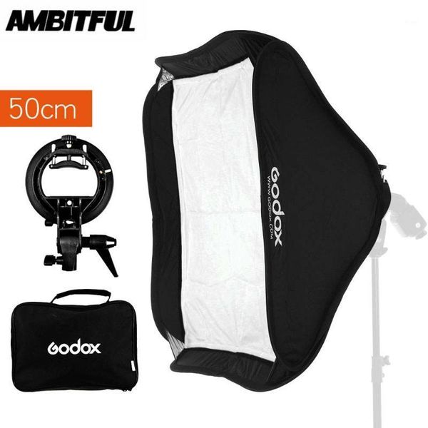 

godox 50 x 50cm 20" * 20" softbox diffuser + s-type bracket bowens holder for studio p speedlite flash light1