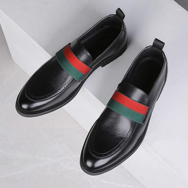 

cimim men fashion formal business dress shoes comfortable casual office men's leather shoes italy new loafers1, Black