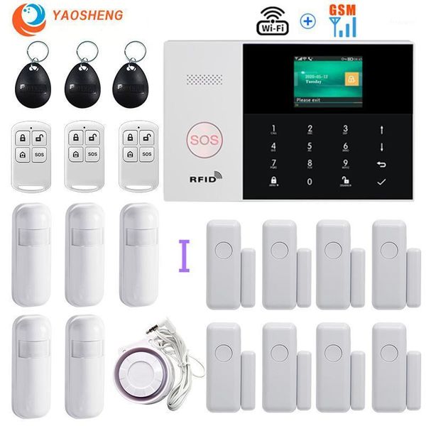 

alarm systems yaosheng wifi gsm security system 433mhz app control lcd touch with pir sensor detectors wireless home kit1