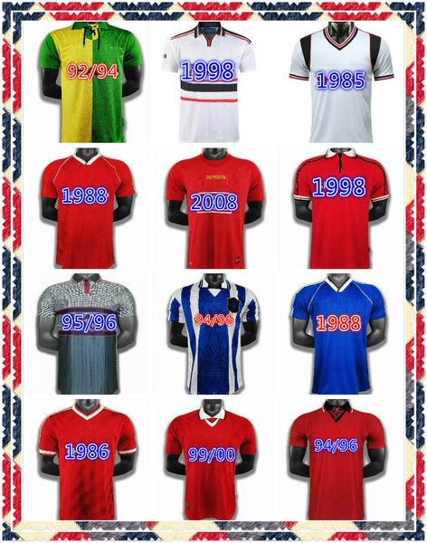 

manchester 1982 1983 retro football shirts 82 83 away white beckham solskjaer cole giggs scholes soccer jerseys, Black;yellow
