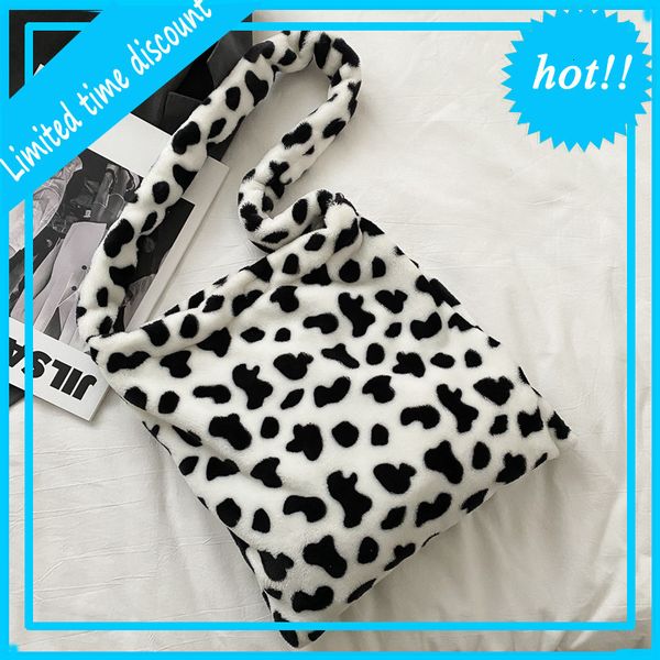 

south korea ins harajuku cute cow plush student messenger bag soft girl shoulder