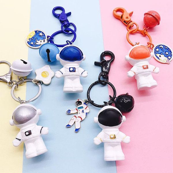 

fashion cute astronaut key chain resin keychain gift bag pendant accessories keyring jewelry car key holder, Silver
