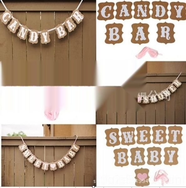 

uidgh customizable tag letter flagkraft paper baby children's kraft paper flag pulling pull flag pull flag-pulling flagparty flower dec