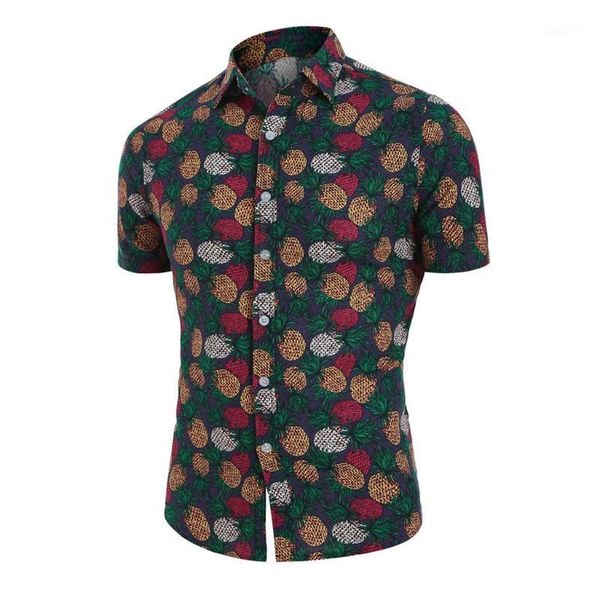 

men shirt summer style print beach hawaiian shirt men casual short sleeve hawaii camisa masculina 6.131, White;black