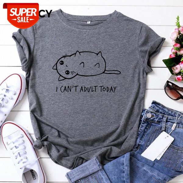 

jfuncy plus size lovely cat letter print women t shirt short sleeve summer 100% cotton t-shirt oversize casual lady tshirt #ja7g, White