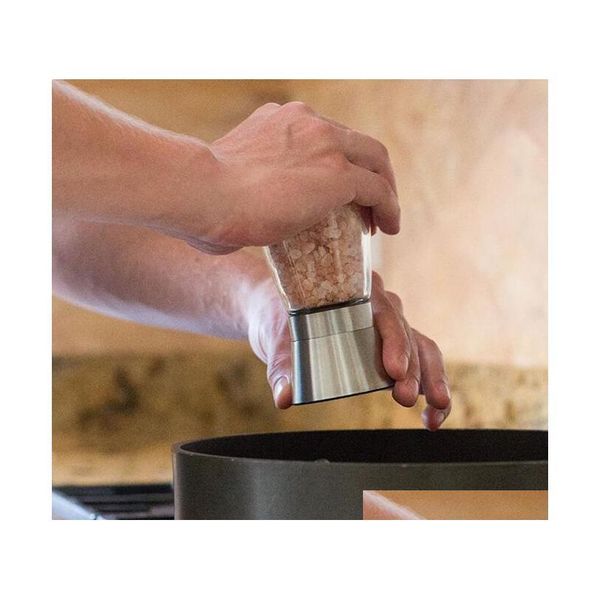 

stainless steel manual salt pepper mill grinder seasoning bottle grinder glass kitchen accessaries tool premium sa jllade dh_garden