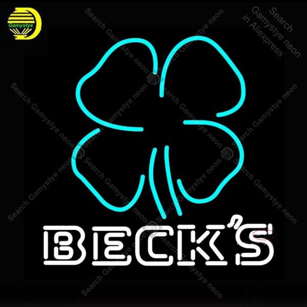 

neon sign for becks clover neon bulbs sign lamp real glass tube decorate beer bar room handcraft advertise custom neon light