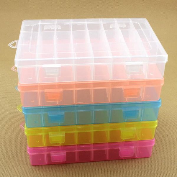 

24 diy сетки инструментов упаковки box портативных электронных компоненты винты removable storage винт jewelry чемоданчик красочных пластико