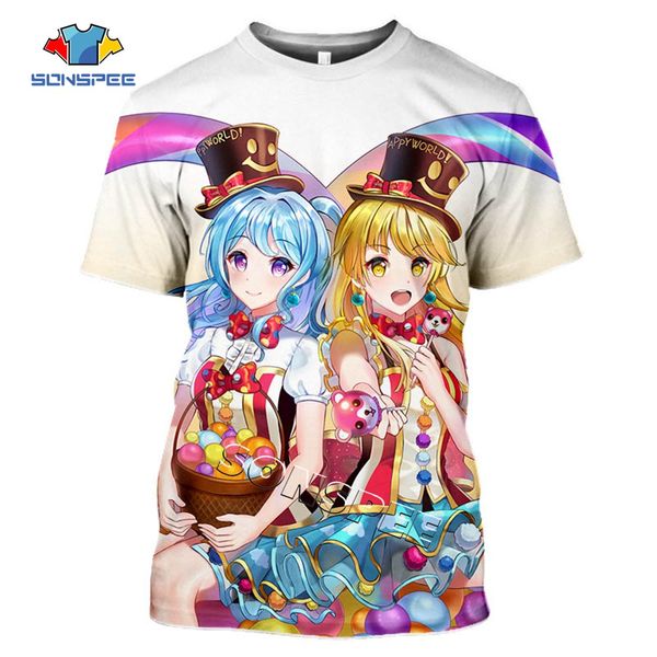 

summer puppet bang dream anime girl 3d print shirts hippie humor plus size men clothing