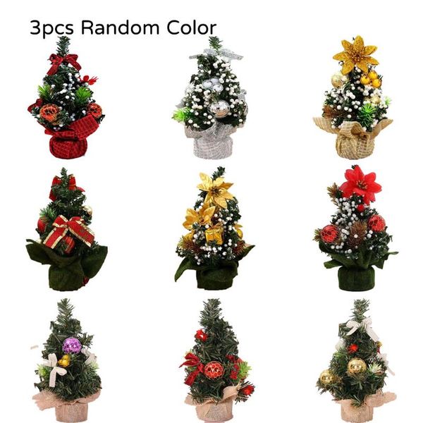 

christmas decorations 3pcs mini tree ornaments xmas gift party small desk table decor home decorative supplies