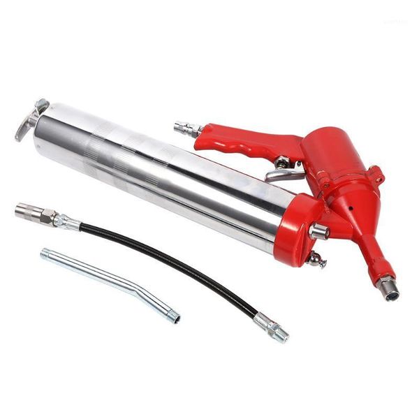 

1pc grease gun set with 11" flex hose and additional metal pipe one-hand air pneumatic compressor lubricating greasing1