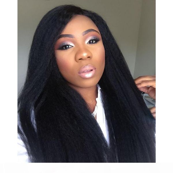 

promotion amazing price 150% part kinky straight unprocessed virgin human hair lace front wigs brazilian kinky afro wigs black women