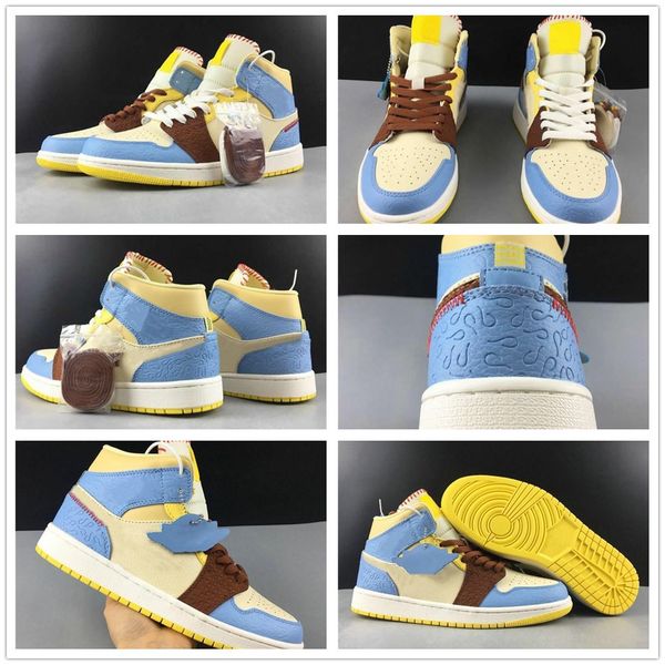 

fearless maison sneakers chateau rouge x 1 mid sports men women shoes 1s maison chateau blue yellow trainers size36-45#