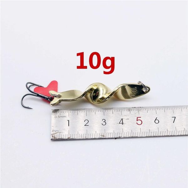 

1pcs gold 10g 14g 21g 28g quality rotating sequin metal spoon fishing lure spinner hard bait treble hooks for bass carp sqcinj