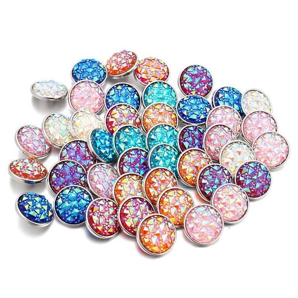 

10pcs/lot mixed 18mm shinny resin snap button press buttons snaps charms fit snap bracelets diy jewel jlljme