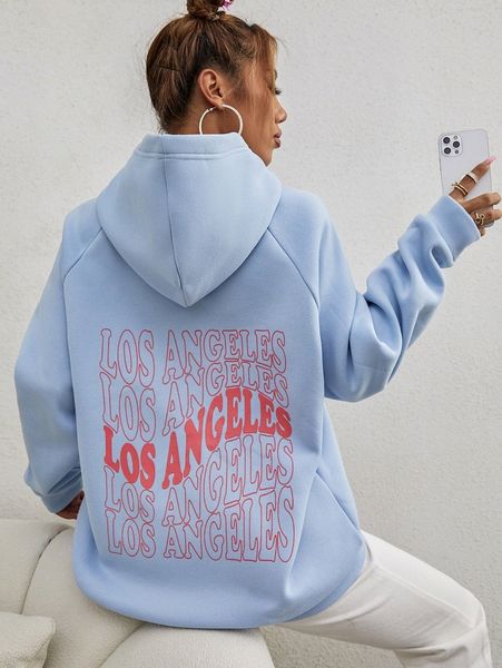 

letter graphic raglan sleeve thermal hoodie i1zi#, White;black