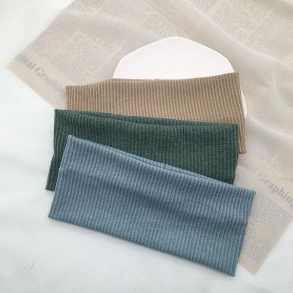 

women headband stretch knitted cotton headband solid color sport yoga hairband casual female hair accessories elastic hair bands q wmtgag