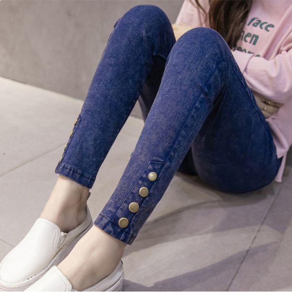 

elastic waist maternity jeans pants for pregnancy clothes spring summer pregnant women denim pant maternity plus size -2xl c1005, White