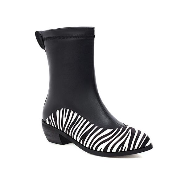 

classic ankle boots for women autumn winter snow boots women thick heels ladies shoes woman black white short casual