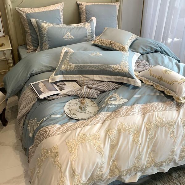 

bedding sets 2021 arrival set luxury embroidery bed linen cotton double cover for home duvet sheet
