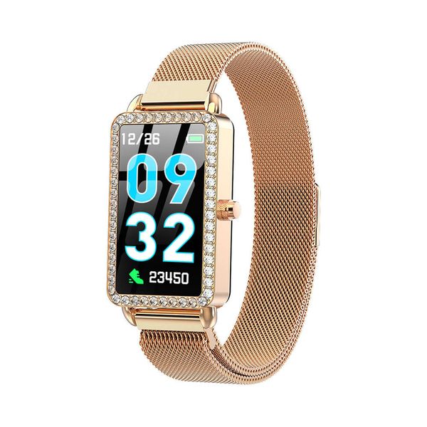 

smart watch heart rate and blood prsure control, sports wristband with pedometer, made of metal