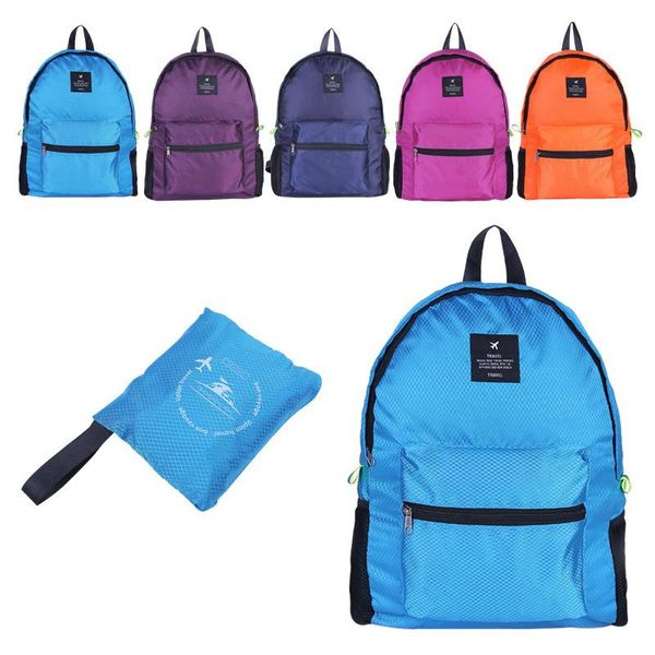 

fashion casual nylon backpack outdoor travel foldable bag solid school bag durable waterproof lady hand bag customizable vt0498