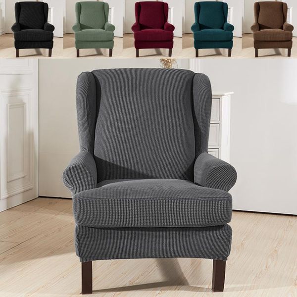 

chair covers sloping arm king back cover elastic armchair wingback wing stretch protector slipcover