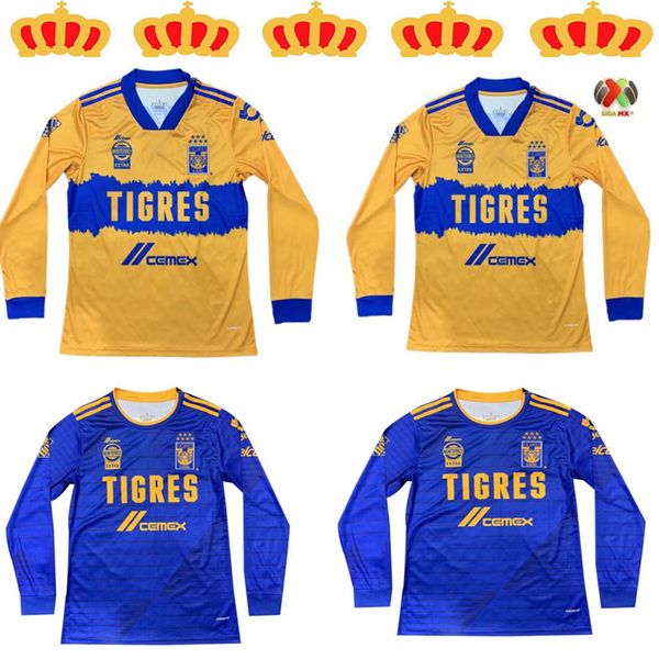 

2020 2021long sleeve tigers naul tigres uanl soccer jerseys 7 stars camiseta de futbol mexico liga man football shirt, Black;yellow