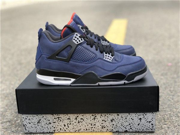 

2021 authentic 4 winter loyal blue wntr white habanero red black 4s dress shoes men cq9597-401 sports sneakers with box