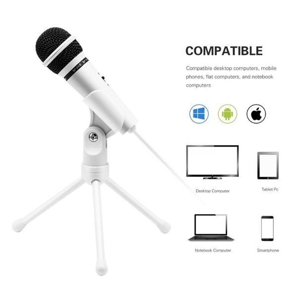 

sf-910 microphone for phone 3.5mm cable wired with tripod stand pc mic for computer lapkaraoke studio deskrecording
