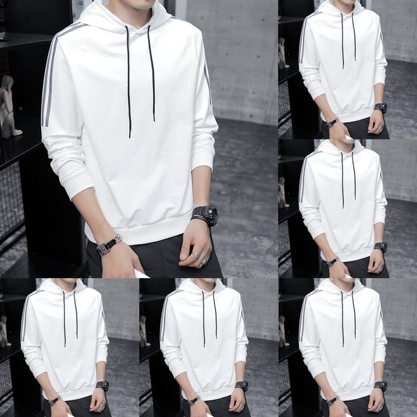 

осень новый стиль мужская с капюшоном свитер с длинным рукавом рубашки корейский случайные свободные бренд моды пуловер пуловер pullovert фу, Black