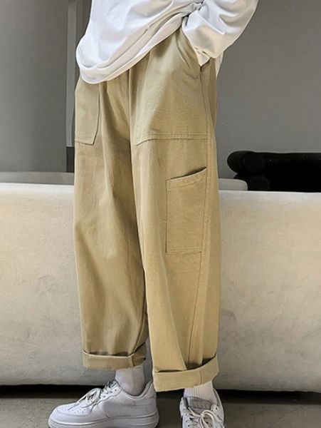 

men drawstring waist slant pocket pants o9uz#, Black