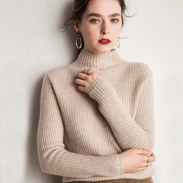 

2021 senior grade 100% cashmere goat knitting medium-tall female sweaters oneck 3 long women's soft jumpers ecjz, White;black